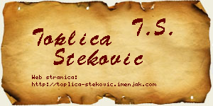 Toplica Steković vizit kartica